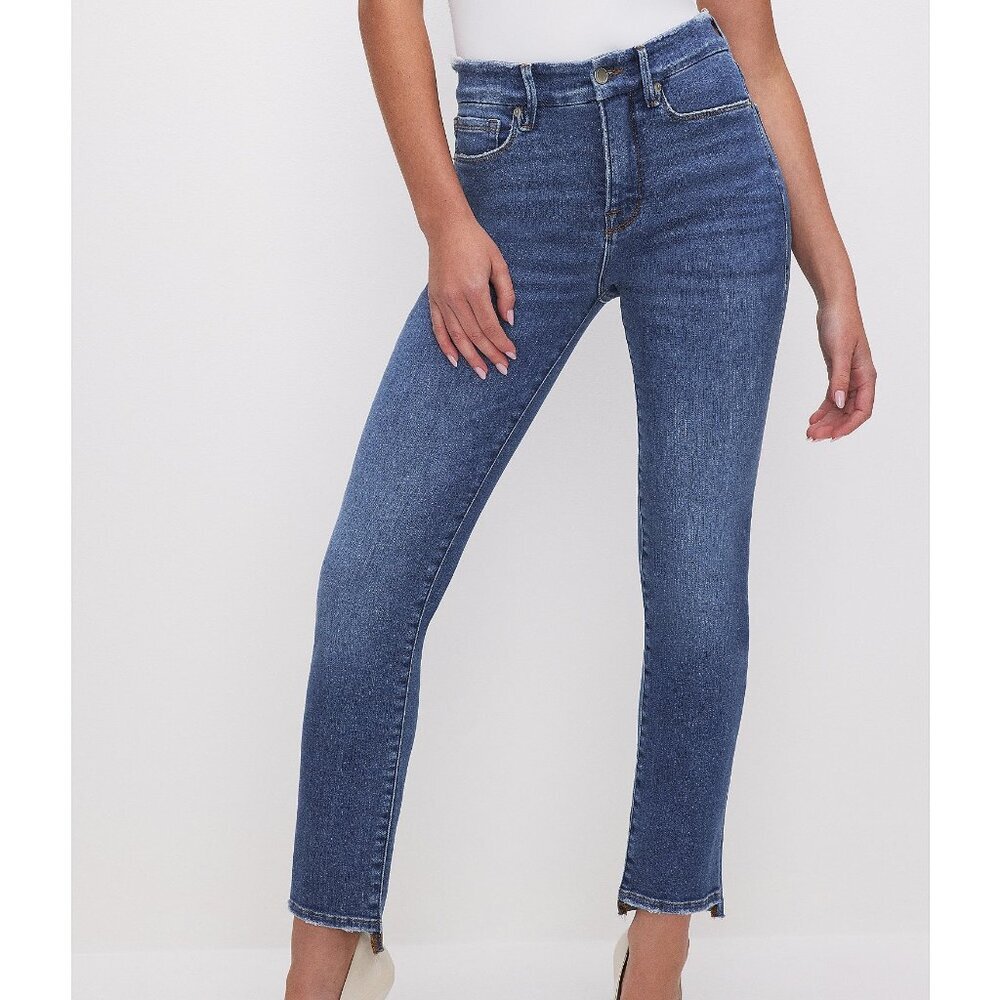 Good American Good Waist Step Hem Skinny Jeans